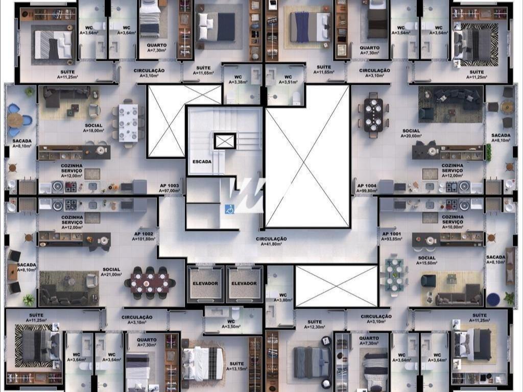 Apartamento em Pedra Branca, Palhoça. 3 quartos, 99m². Imagem 10 de 10